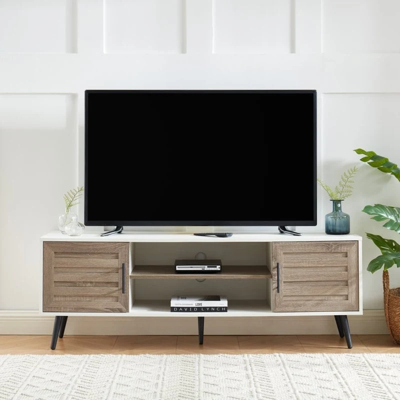Mid-Century Modern TV Stand For TVs Up To 70 Entertainment Center Media Console - 20.5 H X 59 W X 15.5 D