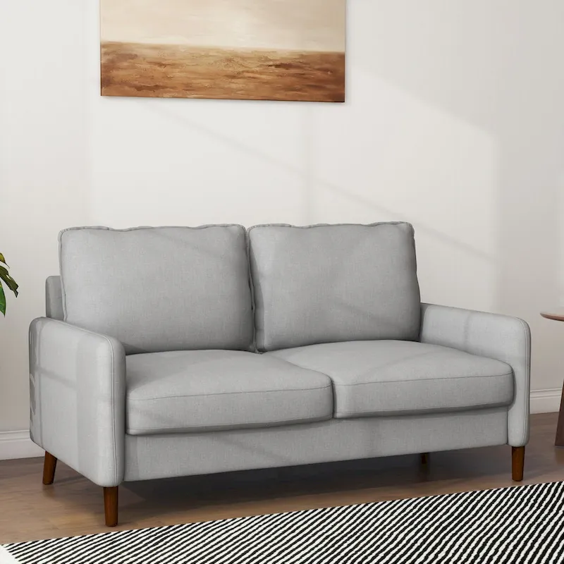 Living Room Loveseat Linen Sofa