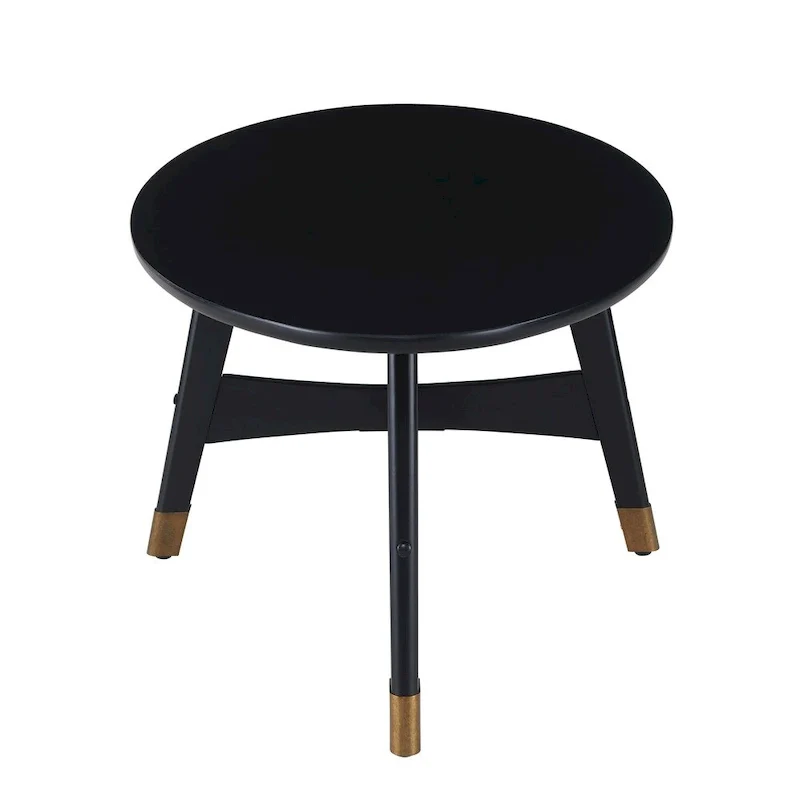 Round Midcentury Modern Wood Side Table