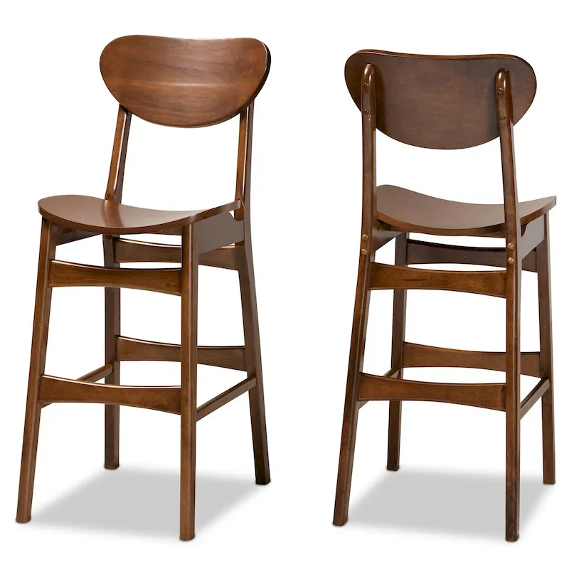 Katya Mid-Century Modern 2-Piece Bar Stool Set