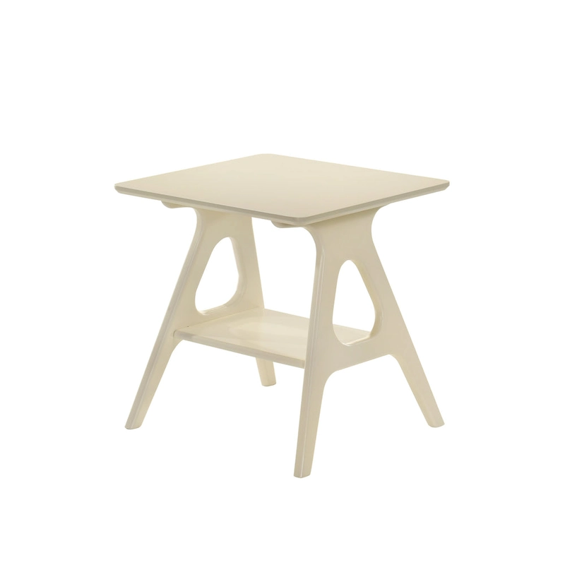 Roundhill Furniture Arona Mid-Century Modern Wood End Table with Shelf