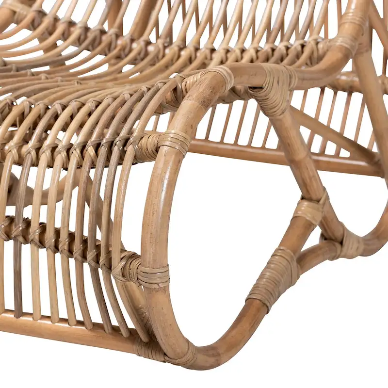 Modern Bohemian Natural Rattan Lounge Chair