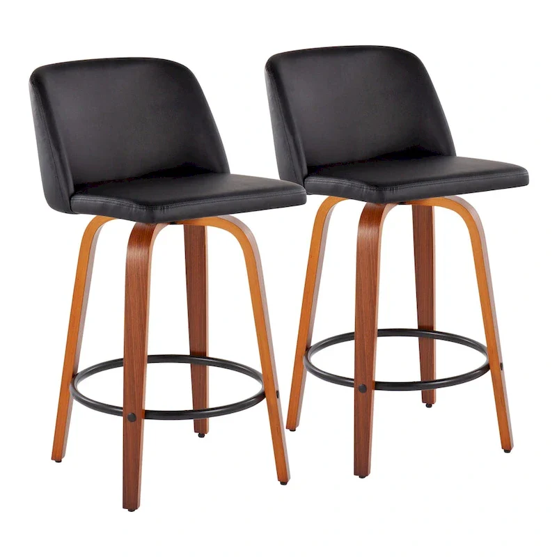 Carson Carrington Vallberga 26 Counter Stool with Black Round Footrest (Set of 2)
