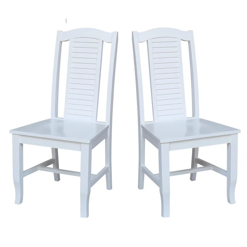 Solid Wood Seaside Dining Chairs - Set of Two