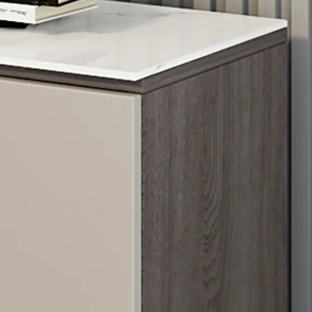 94 Dark Gray Stone Long Cabinet TV Stand with LED Lights