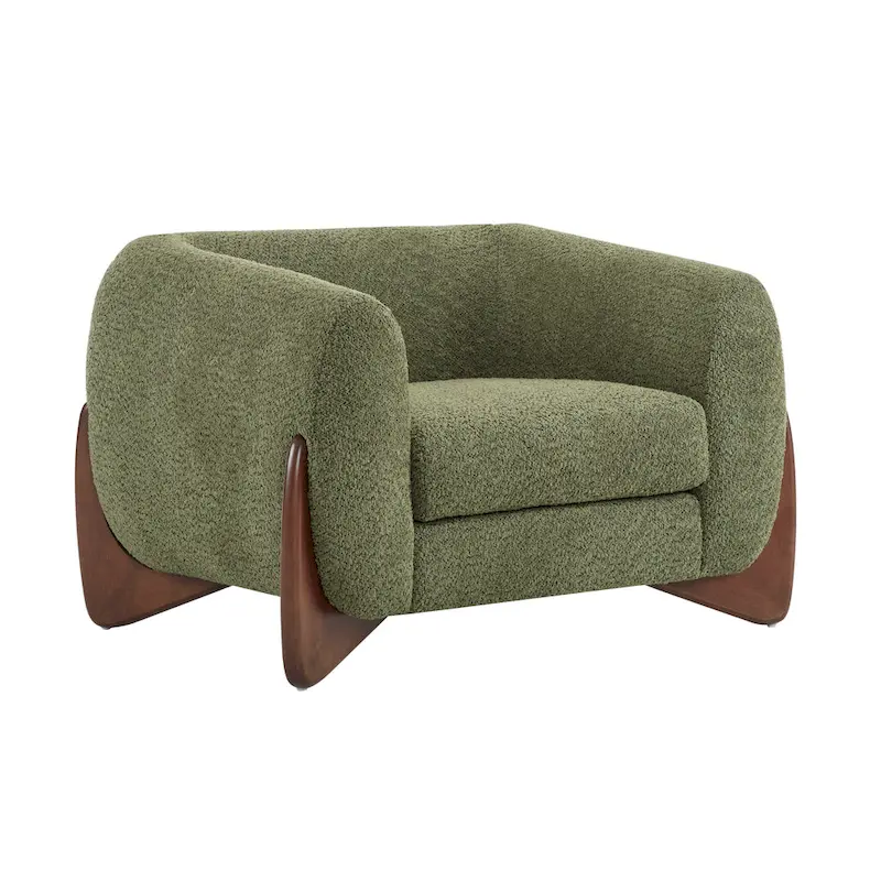 Tina Modern Upholstered Boucle Arm Club Chair by Christopher Knight Home