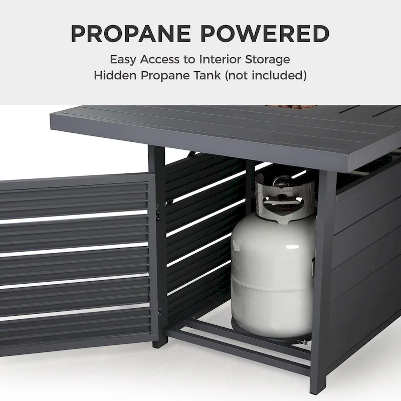 4 Pcs Patio Conversation Set with Propane Firepit