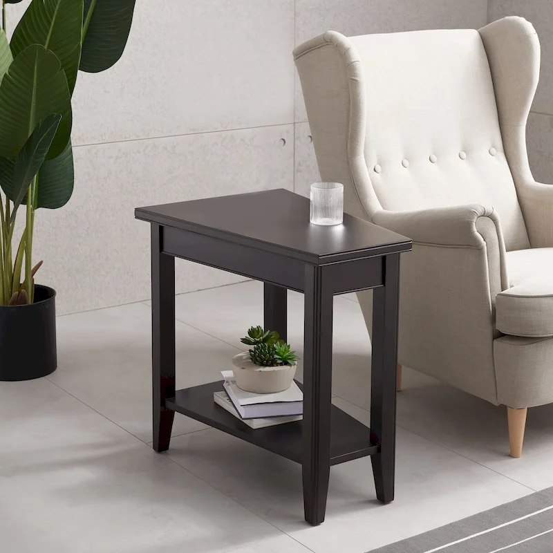 Leick Home Laurent Narrow End Table with Shelf