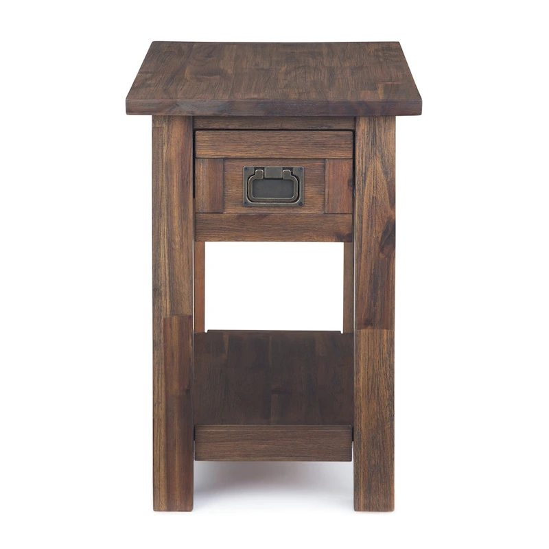 WYNDENHALL Garret SOLID ACACIA WOOD 14 inch Wide Rectangle Rustic Narrow Side Table - 14  W x 24  D x 20  H