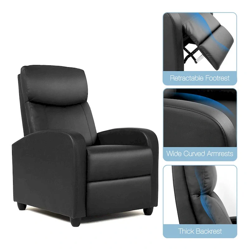 Massage Recliner Push Back Reclining Chair Home Theater Recliner Armchair