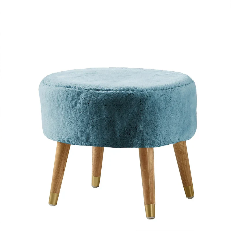Serenta Heavy FauxFur Oval Ottoman