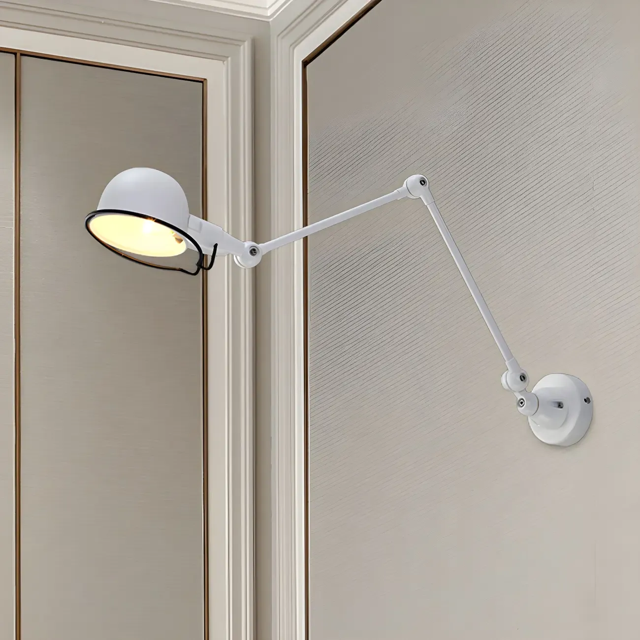 Industrial Metal Swing Arm Bowl Shade Wall Light