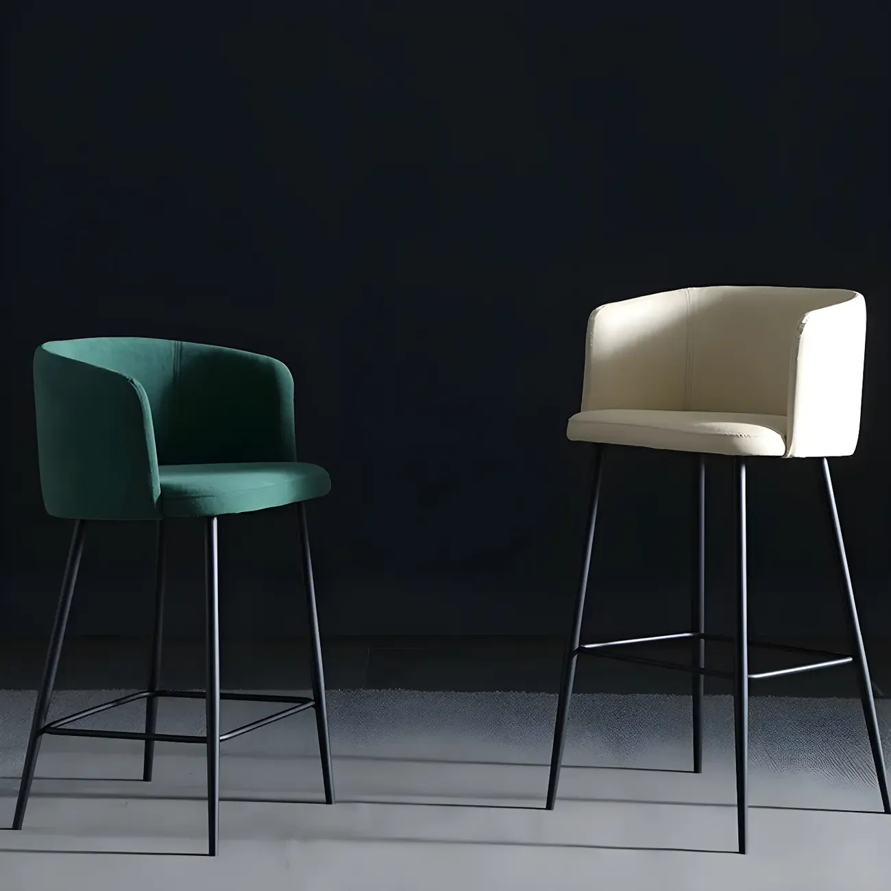 Bucket Faux Leather Wingback Counter Height Bar Stools