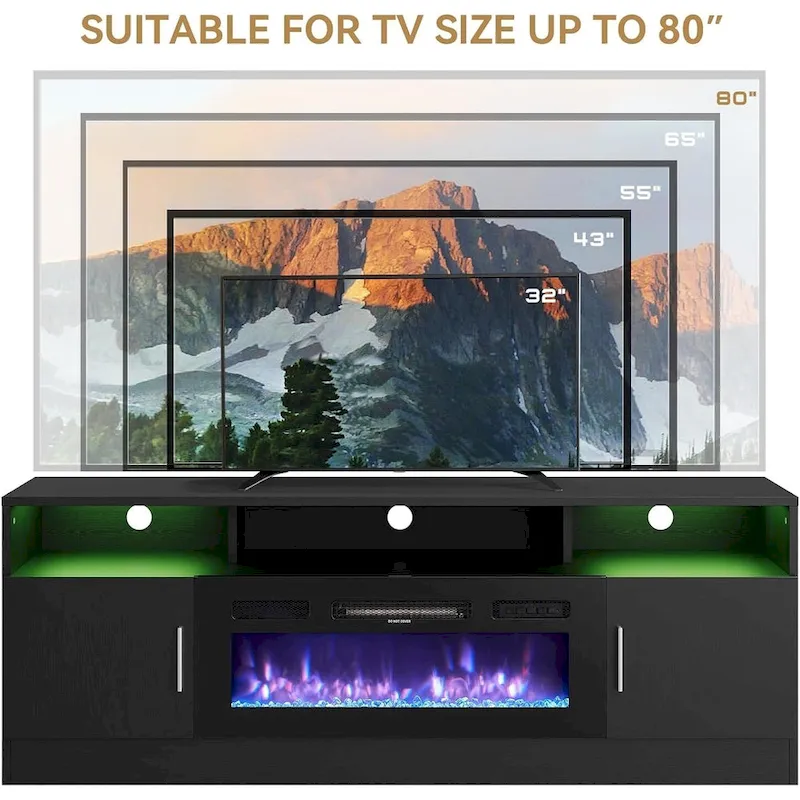 70Fireplace TV Stand with 36 Electric Fireplace