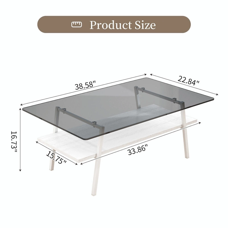 38.58 Rectangle Coffee Table with Modern Design