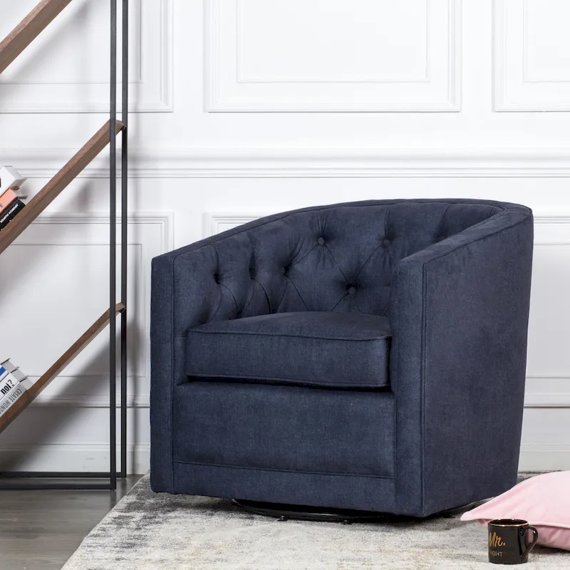 Walsh Fabric Swivel Barrel Chair