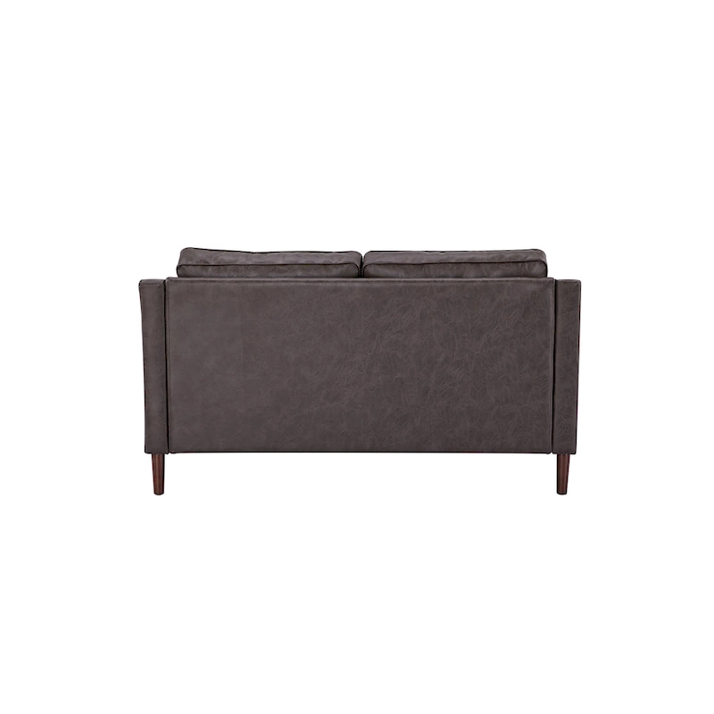 Sedona Modern Loveseat Sofa, Faux Linen / Vegan Leather Couch - N/A