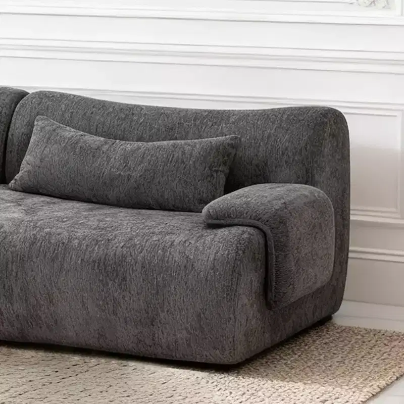 GDFStudio Yugi Modern 117 3-Seater Boneless Sectional Sofa with Curved Armrests and Streamlined Design