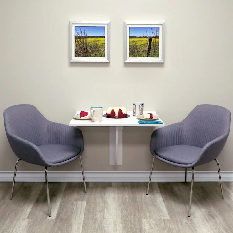 30-inch White Wall Mounted Desk