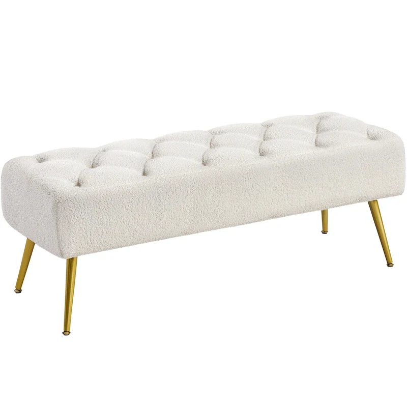 Yaheetech Upholstered Footstool Velvet Ottoman Button-Tufted Table Bench - 451617