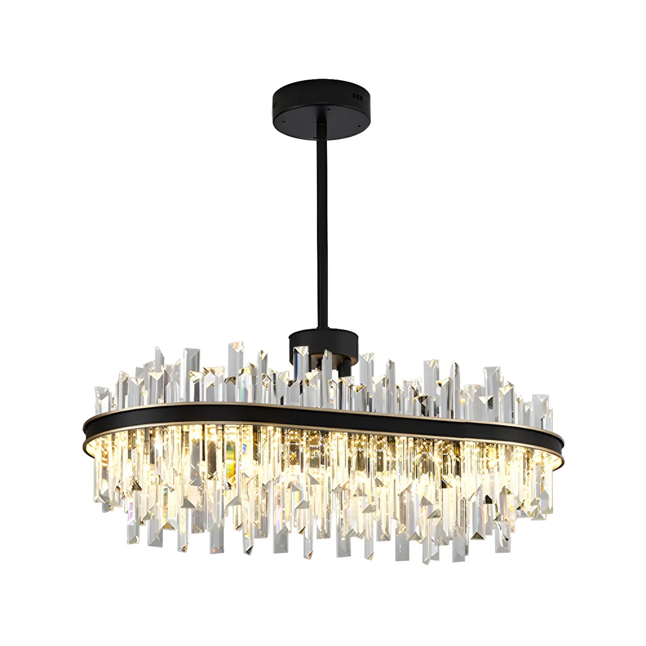 Modish Modern Black Crystal Island Pendant Light