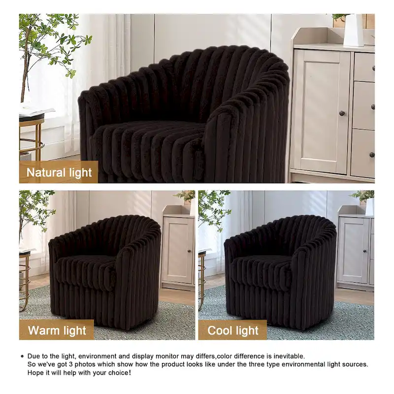 Single Sofa Armchair Swivel Barrel Chair (Set of 2)