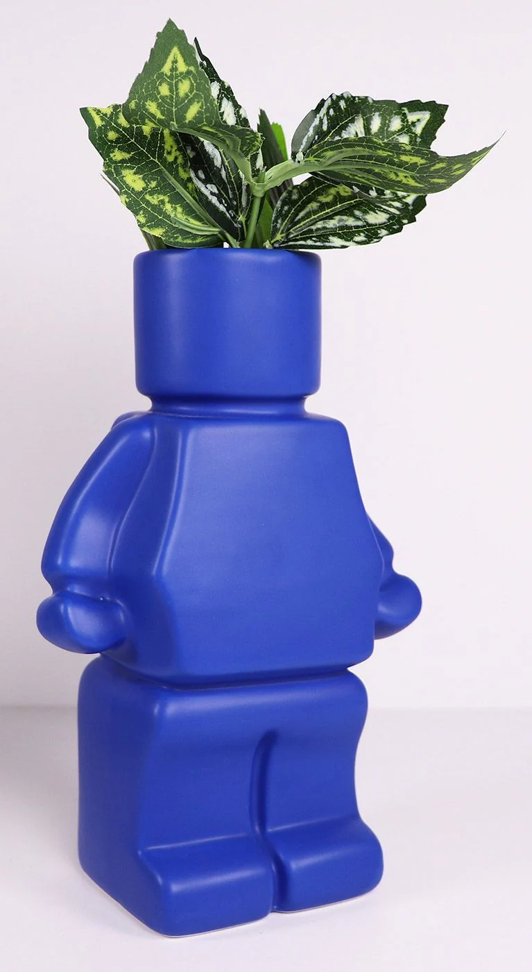 Urban products Block Man Planter Blue 22cm