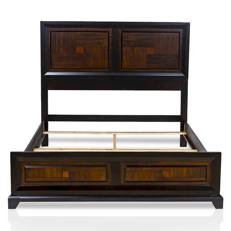 Jupa Transitional Walnut Wood 2-Piece Panel Bedroom Set by Furniture of America