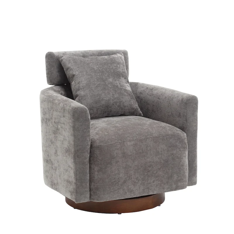 360 Degree Accent Swivel Chair,Chenille Upholstered Arm Chair