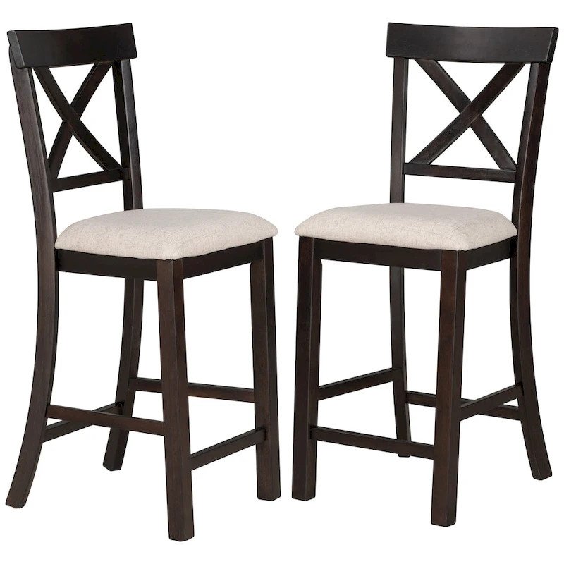 Nestfair 6-Piece Counter Height Dining Table Set with Chairs and Bench