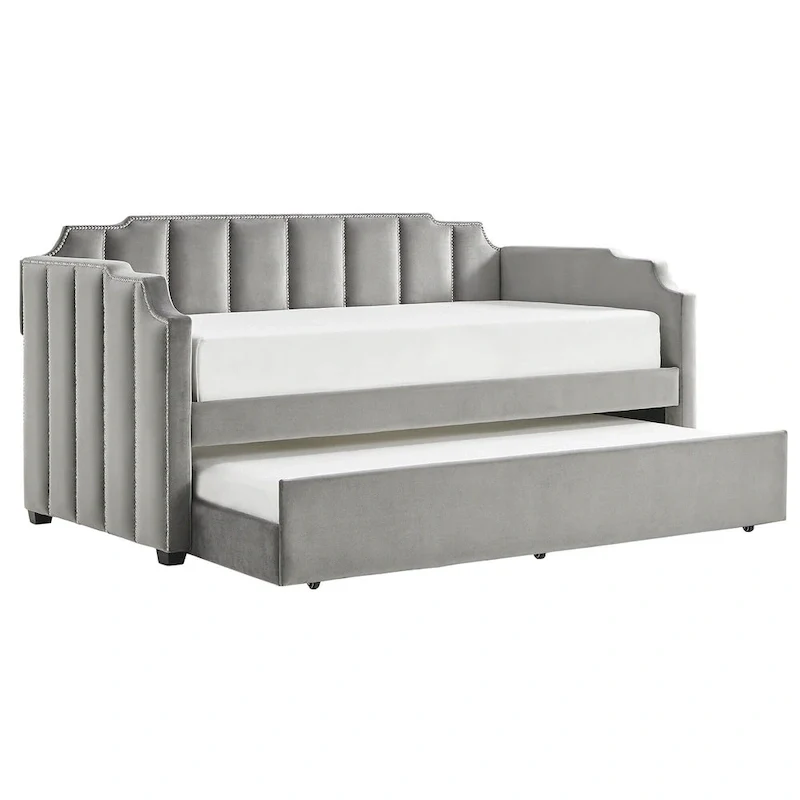 Chareau Glam Grey Velvet Daybed by iNSPIRE Q Modern