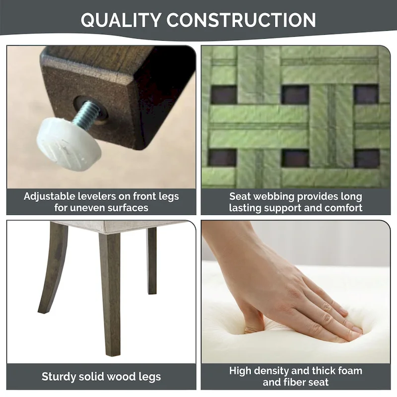 Madison Park Signature Ultra Upholstered Dining Side Chairs With Wood Legs (Set of 2)