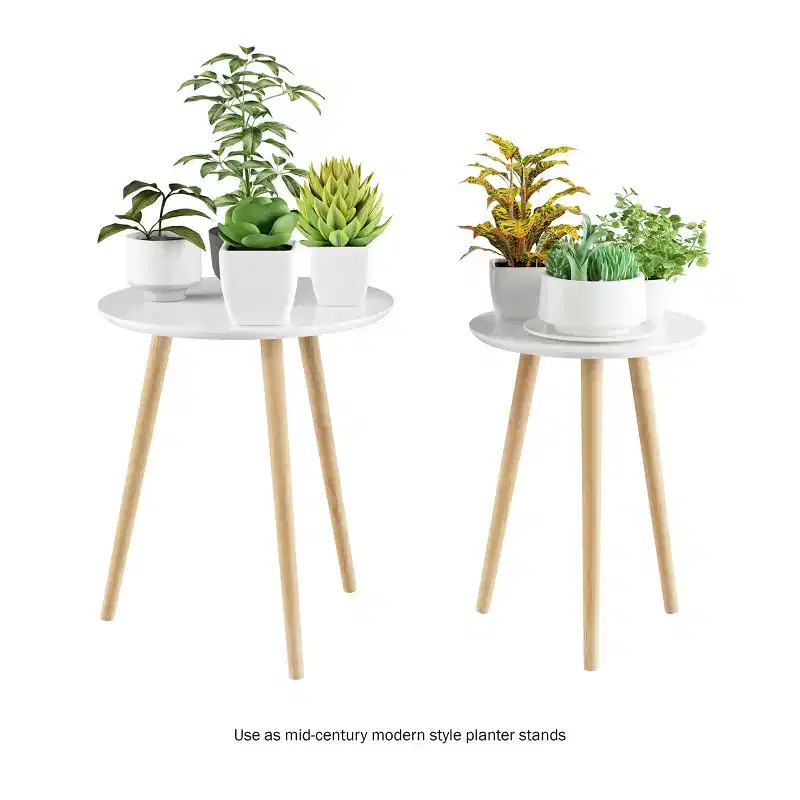Lavish Home Set of 2 Nesting Side Tables, White