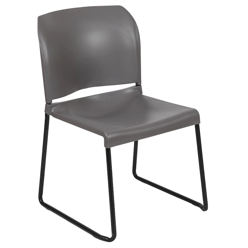 880 lb. Capacity Full Back Contoured Stack Chair with Powder Coated Sled Base