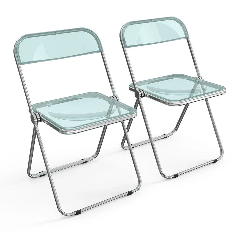 2PC Folding Stackable Acrylic Chair Transparent