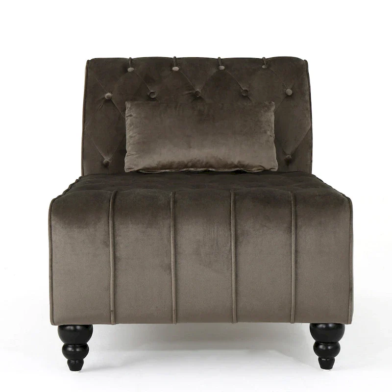 Rubie Modern Glam Tufted Velvet Chaise Lounge by Christopher Knight Home