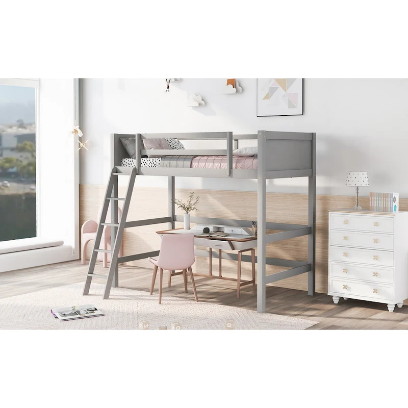Twin Size Loft Bed with Ladder