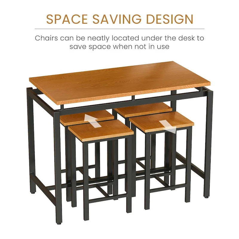 Mieres Modern Farmhouse Counter Height Pub 5-piece Dining Set