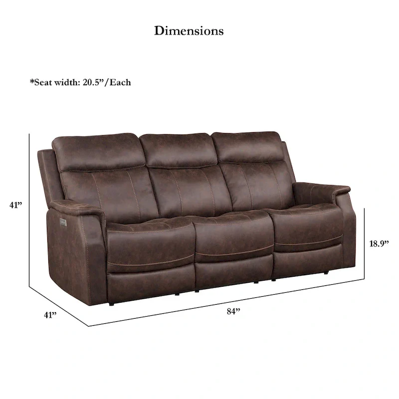 Steve Silver Faux Leather Power Reclining Sofa