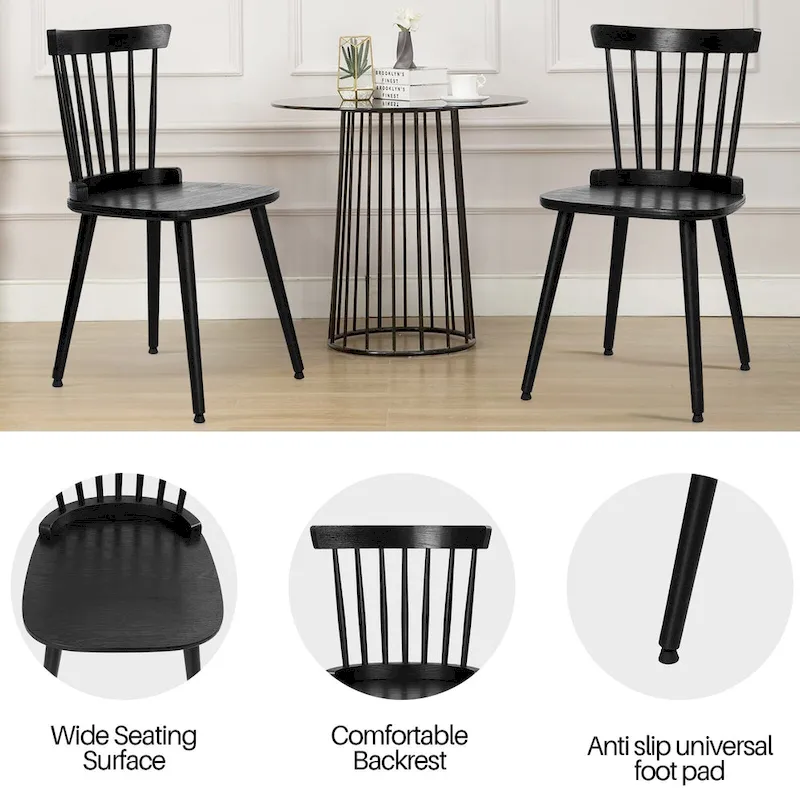 Farmhouse Dining Chairs with Spindle Back - 33.3H x 17.4W x 19.7D