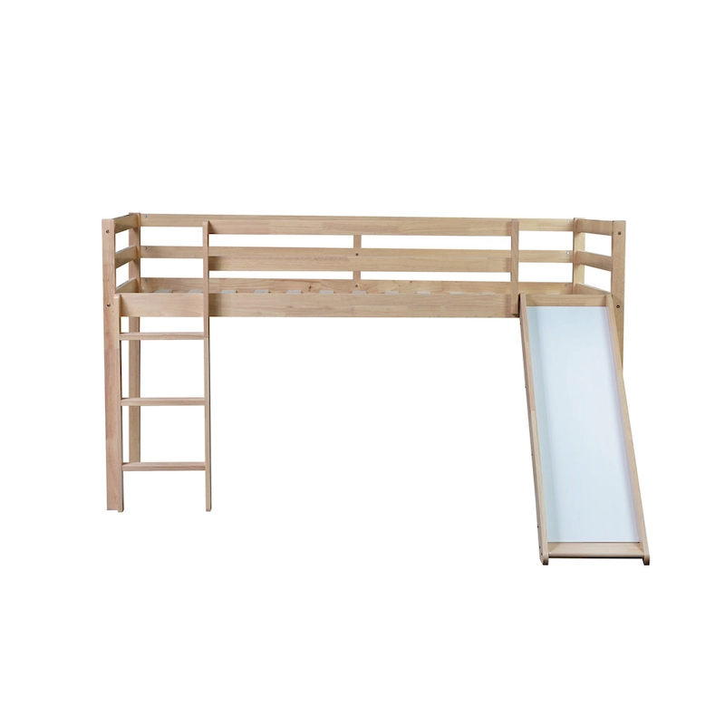 Twin Loft Bed with Slide and Low-Profile Design