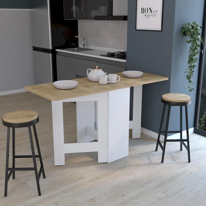 Gateleg Folding Table Space-Saving with Compact Design