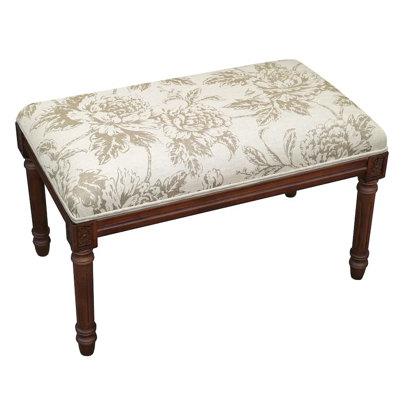 Taupe Penoy Bench with Wood Stain Finish