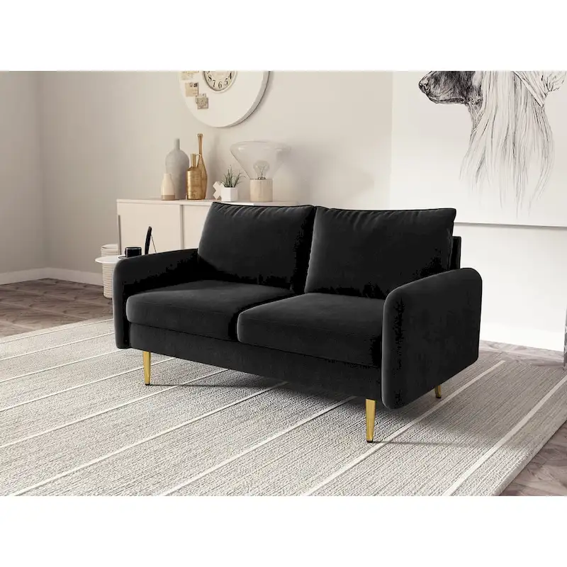 58 Velvet Square Arm Loveseat