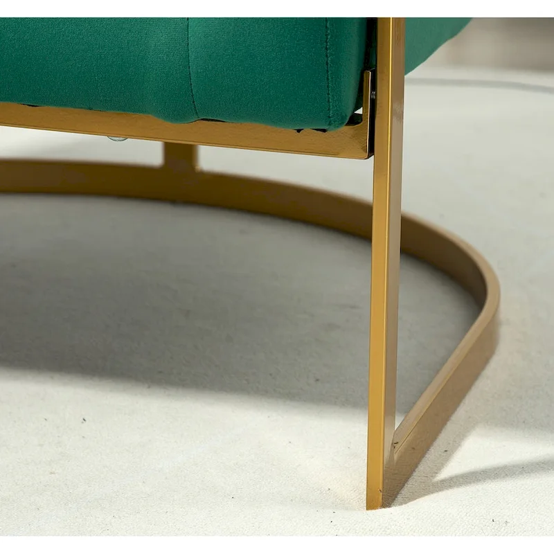 Modern Velvet Gold Accent Armchair