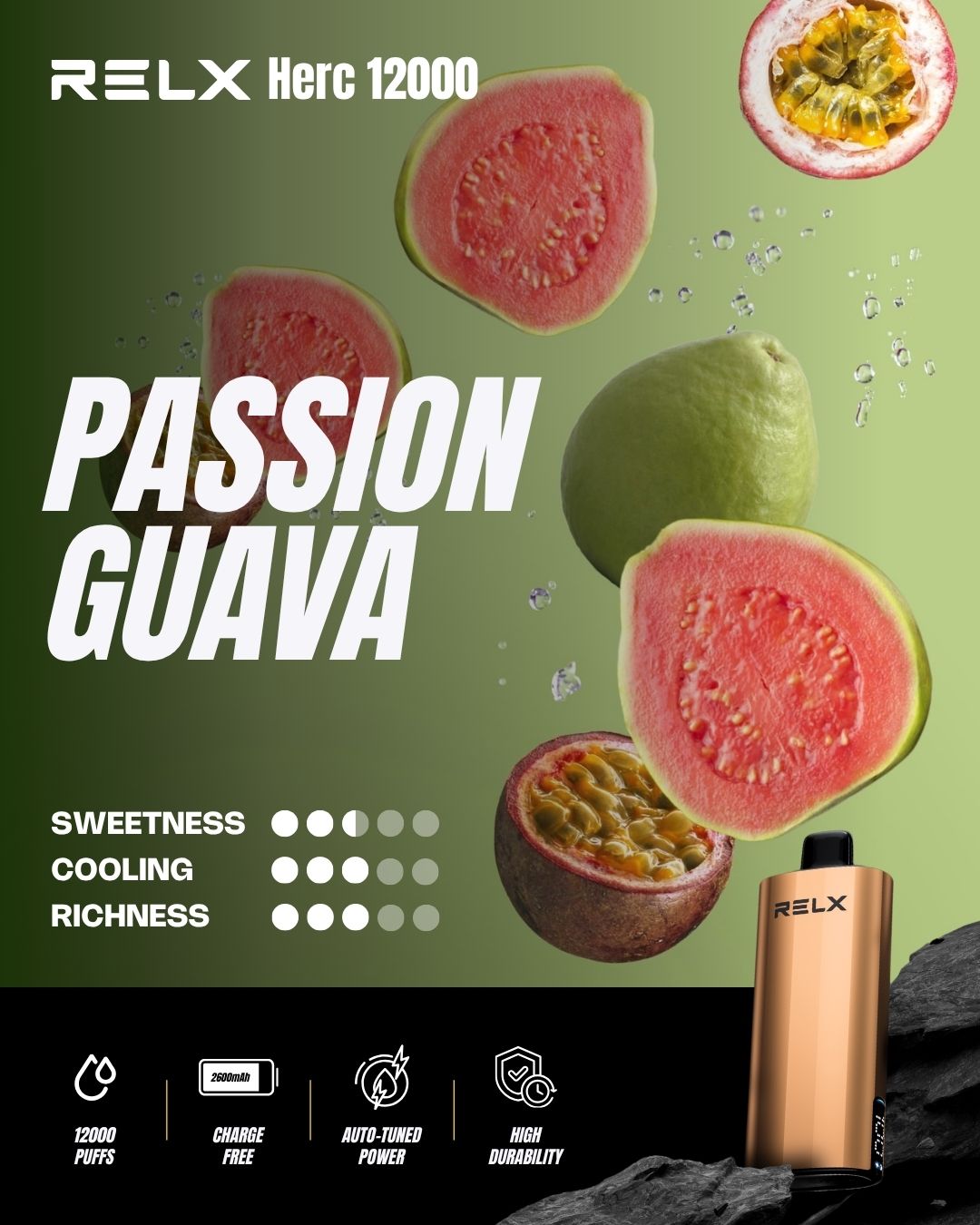 new Relx Herc 12000 Puffs 15 Flavors