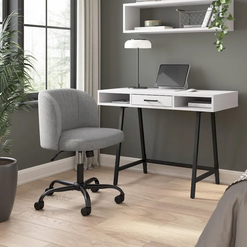 Bush Furniture Steele Small Writing Desk and Chair Set for Home Office