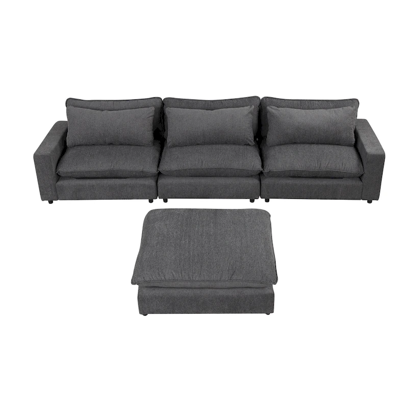 128inch Sectional Sofa Cloud Sofa Chenille Upholstered Sofa