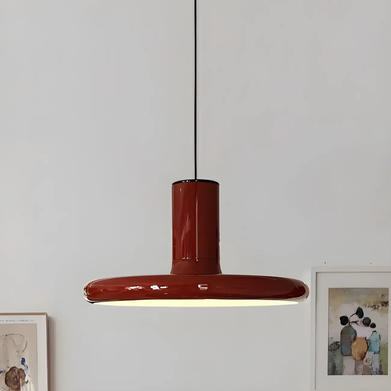 Modern Red Iron UFO Hanging Pendant Light