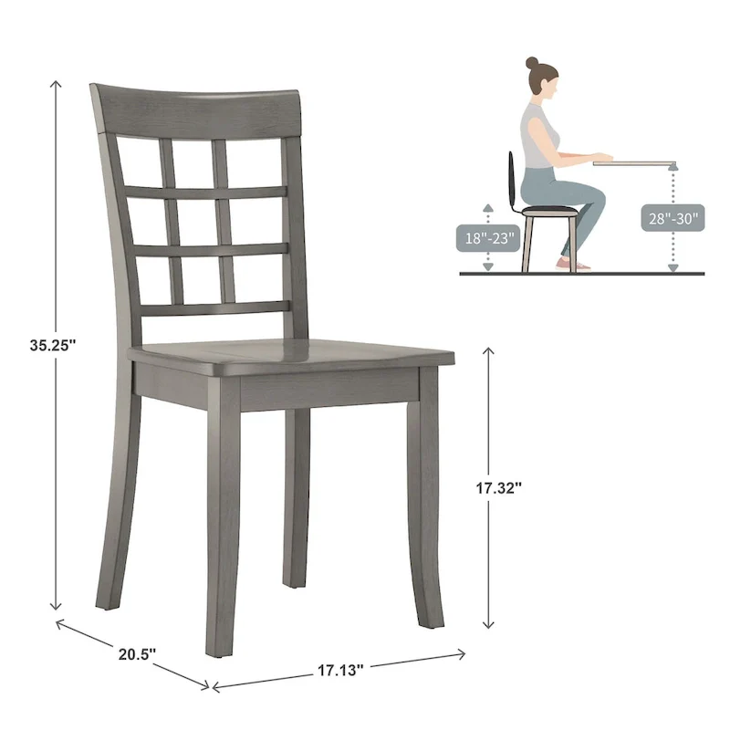 Wilmington II 48-Inch Rectangular Antique Grey 5-Piece Dining Set by iNSPIRE Q Classic